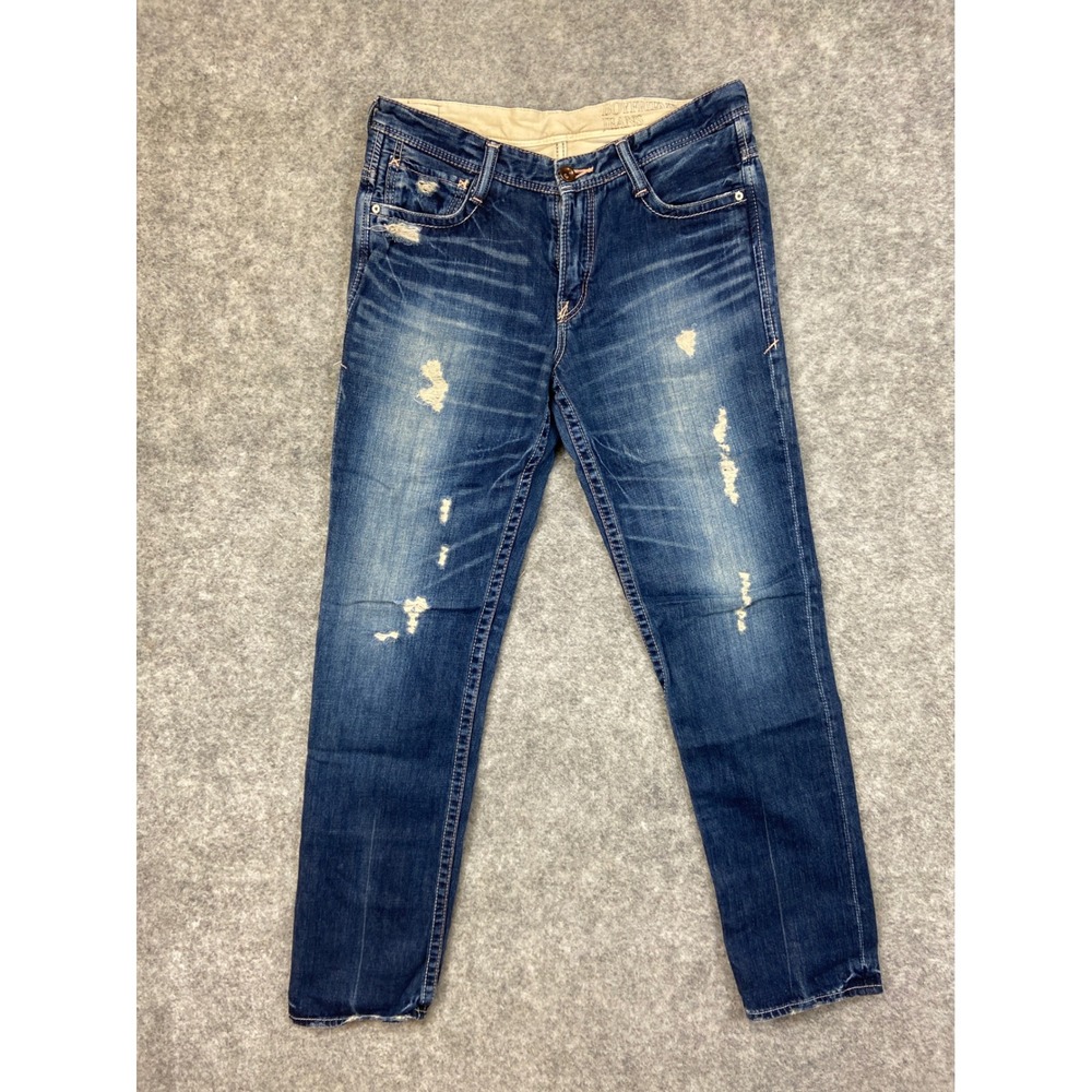BRAPPERS Women Blue Denim Distressed Boyfriend Jeans Size‎ 28